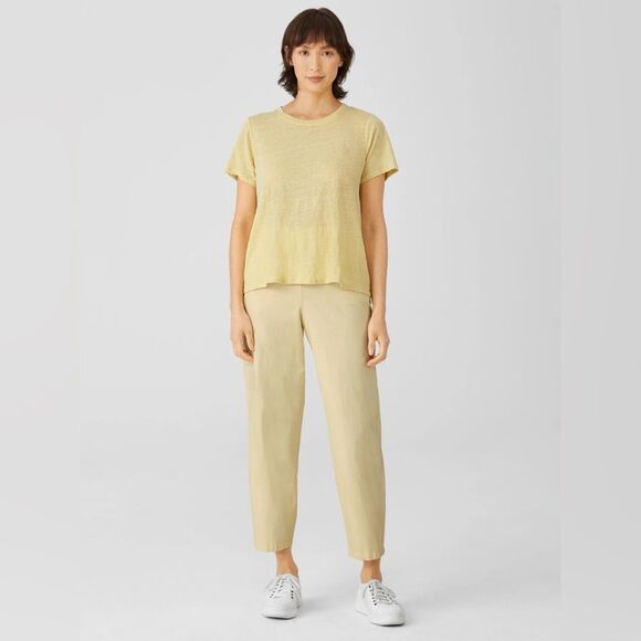 Eileen Fisher Organic Cotton Hemp Lantern Pant Butter NEW With Tags Size 3X - Picture 2 of 11